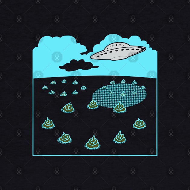 Funny Alien Ufo Flying Saucer Crop Circles Poop by BoggsNicolas